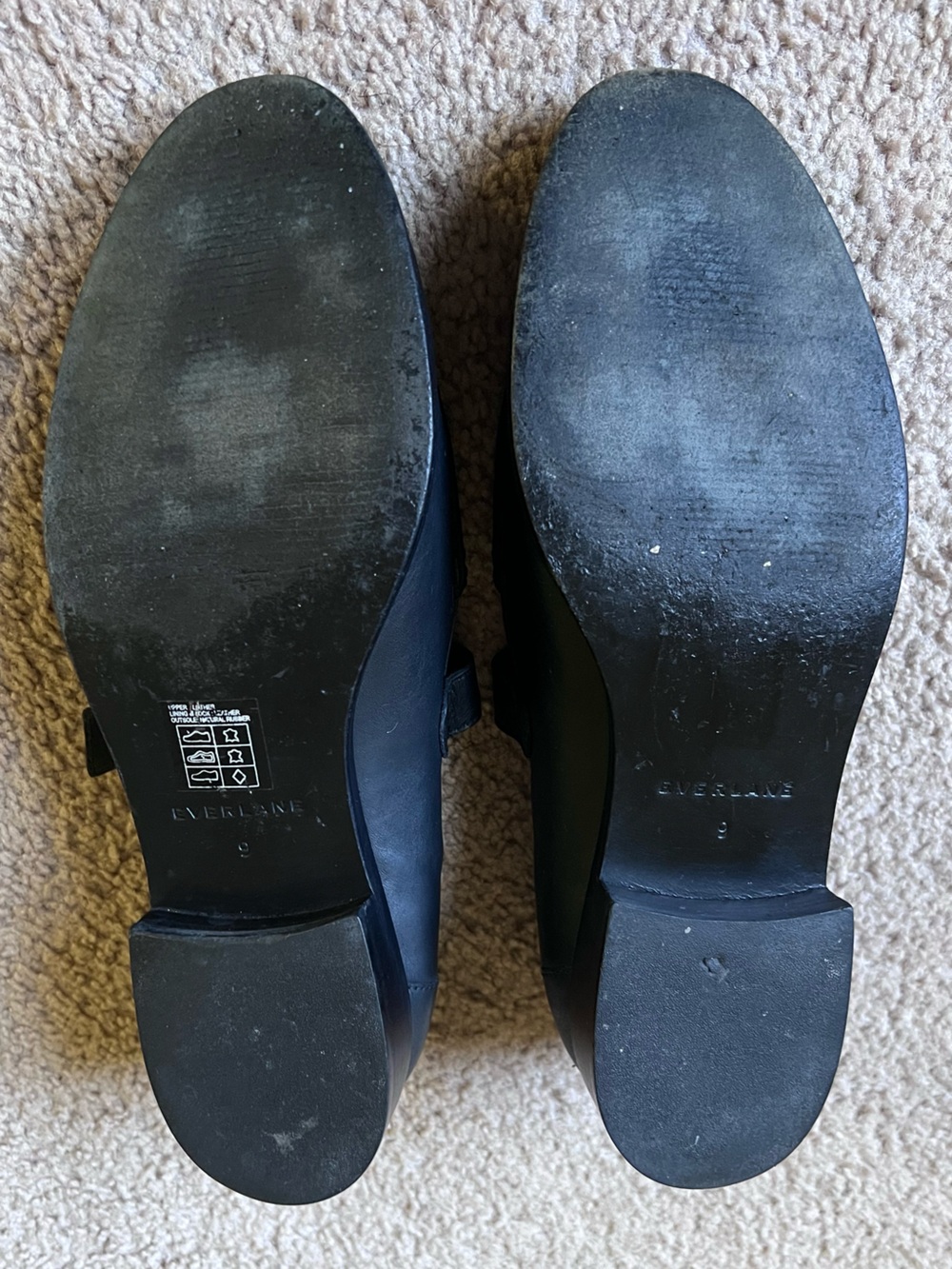 Everlane Black Leather T-Strap Mary Jane Loafers Flat Buckle Shoes Size 9 - Picture 9 of 10